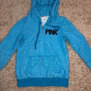 VS Pink zip-up sweater